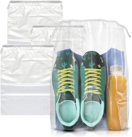 Shoe Bags for Travel 10x14. Pack of 50 Travel Shoe Bags for Packing 10 x 14. Clear Drawstring Backpack 2 mil Thickness. Plastic Shoe Bags for Sto