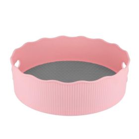 Seasoning Turntable Rack Rotating Condiment Storage Tray Countertop Seasoning Organizer (Color: Pink, size: large)